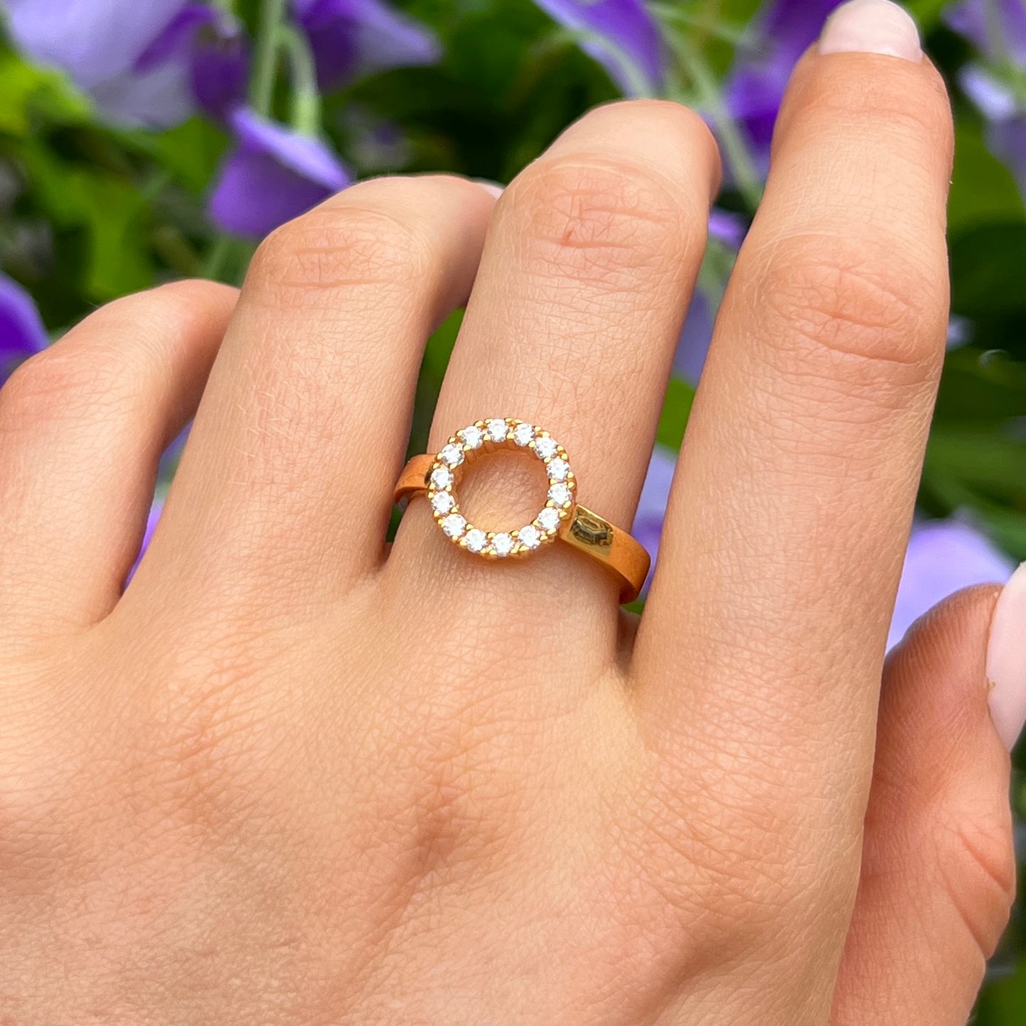 Sif Jakobs Biella Piccolo Ring - 18ct Gold Plated Sterling Silver with White Zirconia - Size N