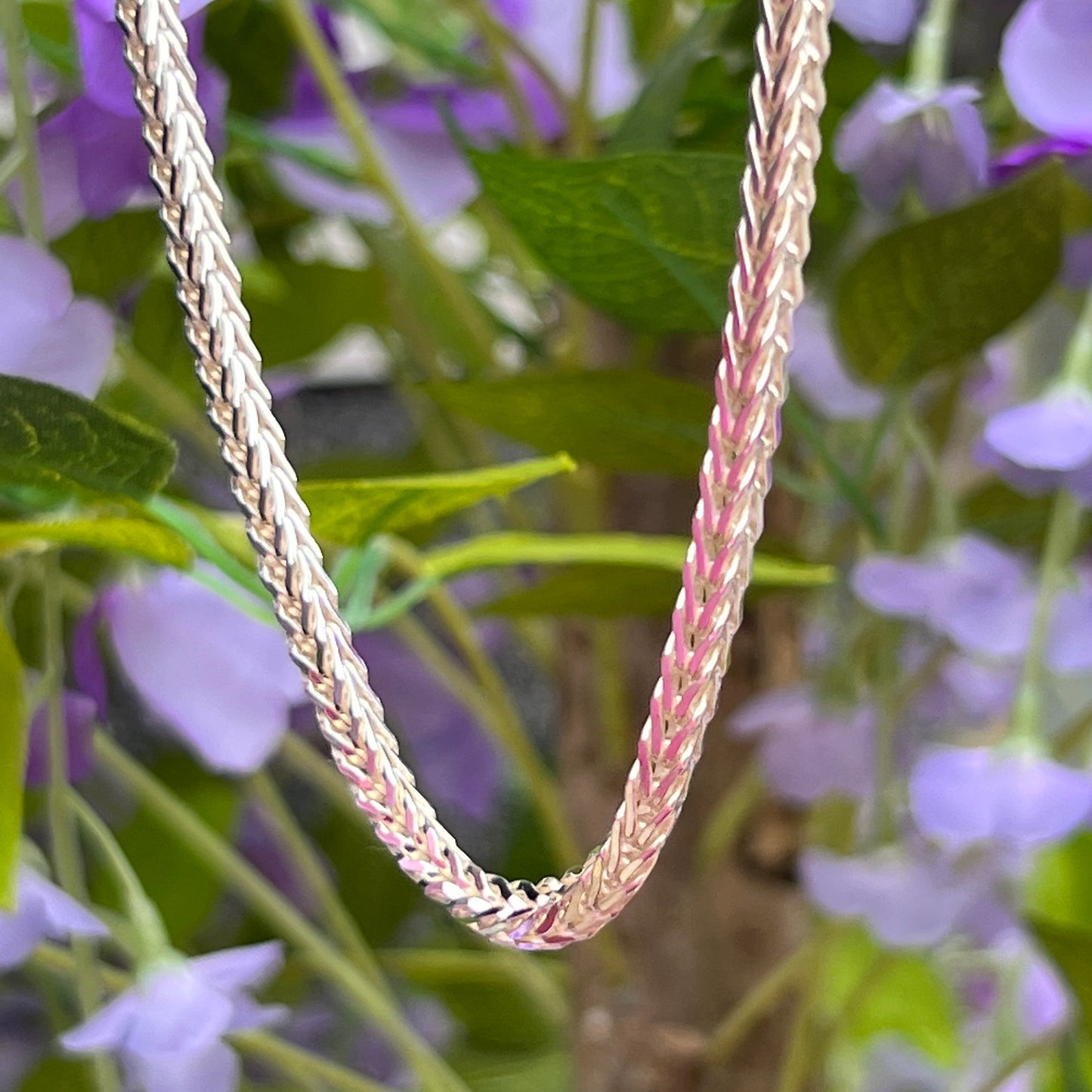 Gents Sterling Silver Herringbone Chain Necklace