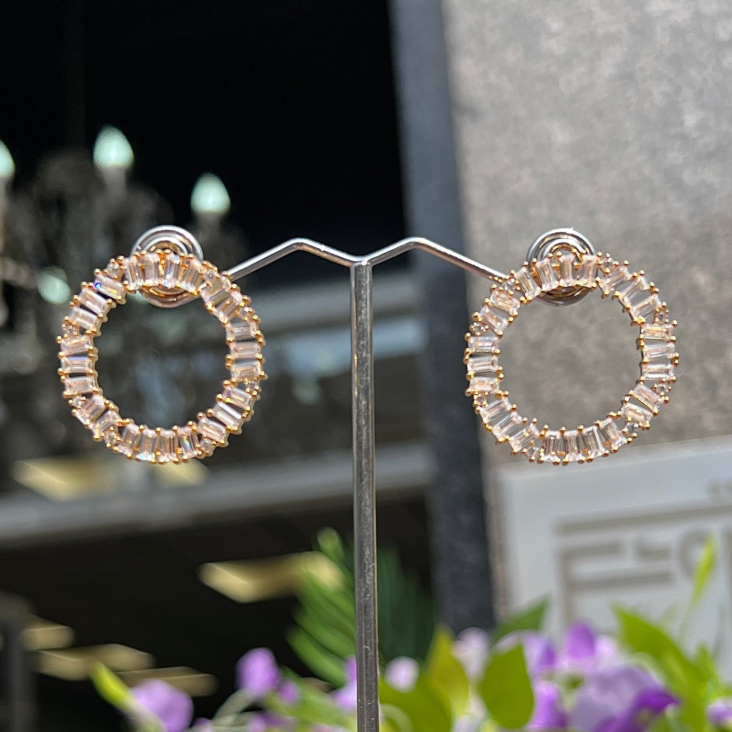 Sif Jakobs Antella Circolo Grande Earrings - 18ct Gold Plated Sterling Silver with White Zirconia