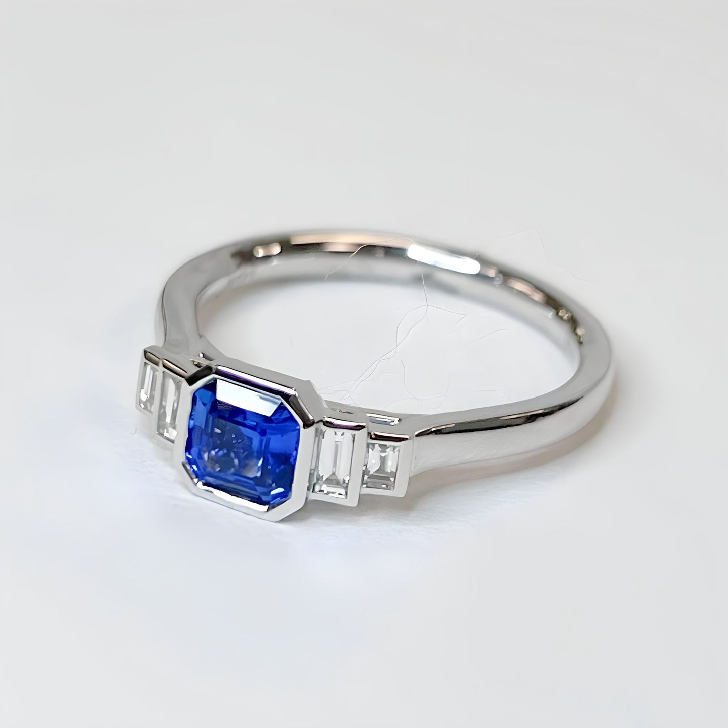 Mesmerising Platinum Tanzanite and Diamond Ring - Size M1/2