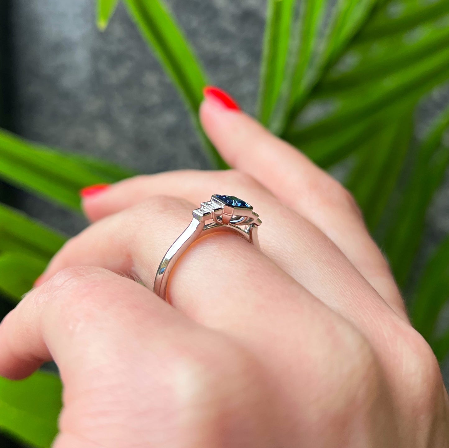 Mesmerising Platinum Tanzanite and Diamond Ring - Size M1/2