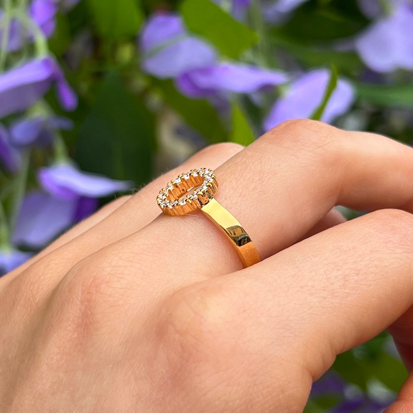 Sif Jakobs Biella Piccolo Ring - 18ct Gold Plated Sterling Silver with White Zirconia - Size N