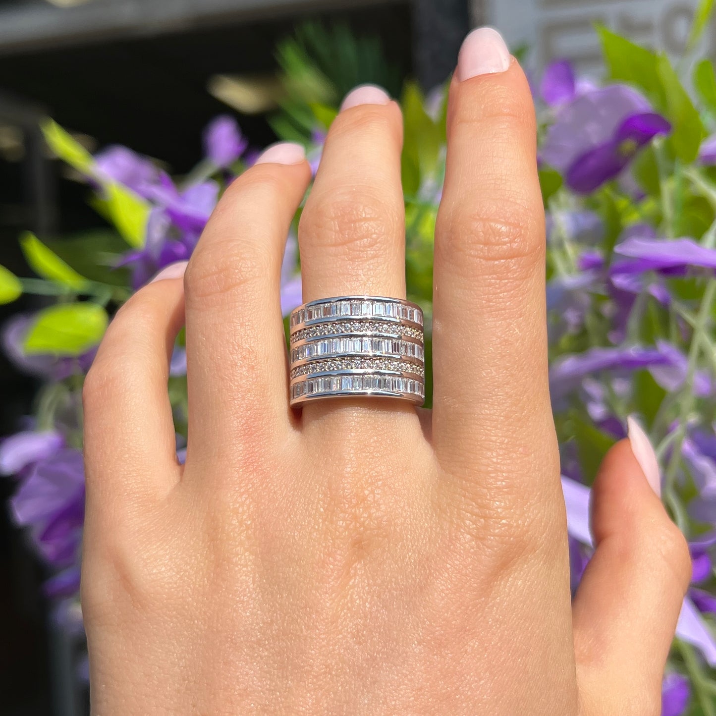 Sif Jakobs Corte Grande Ring - Sterling Silver with White Zirconia - Size N