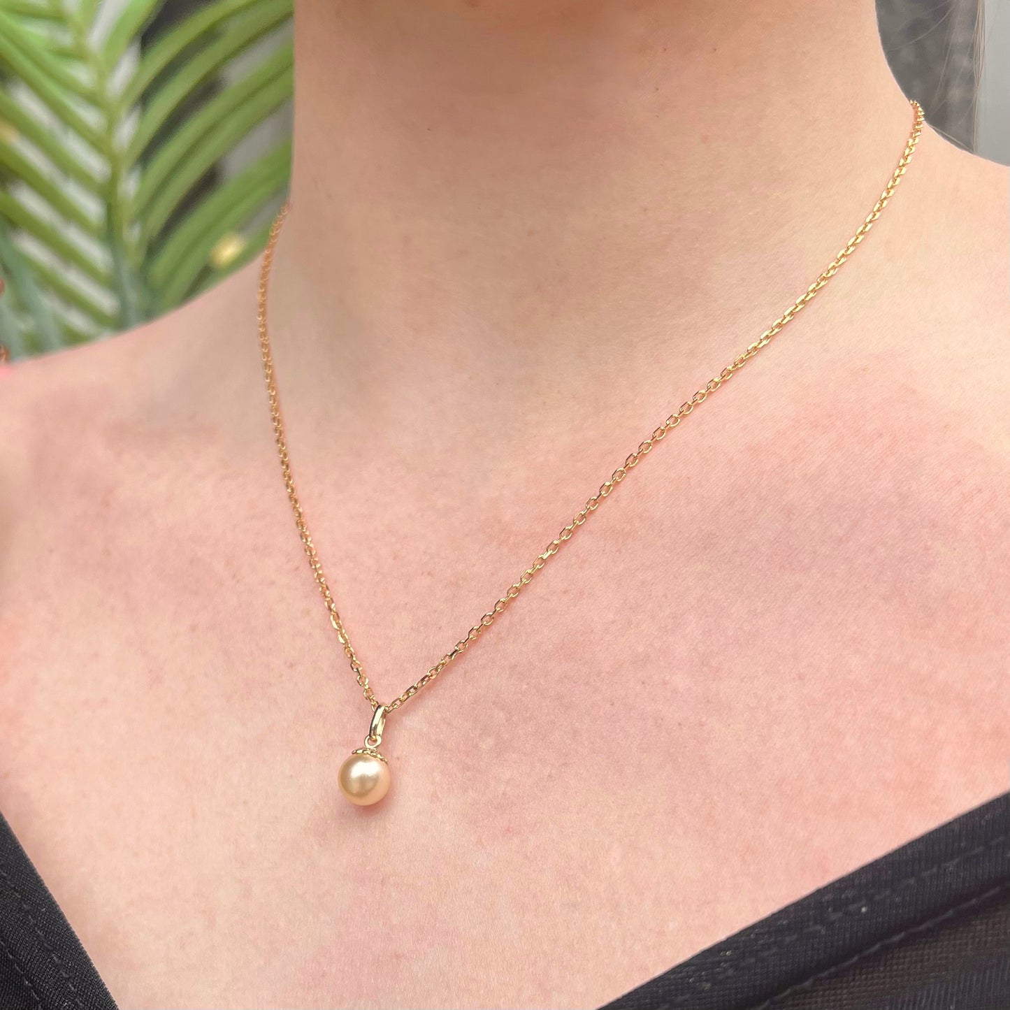 Sterling Silver Gold Plated Pearl Pendant Necklace