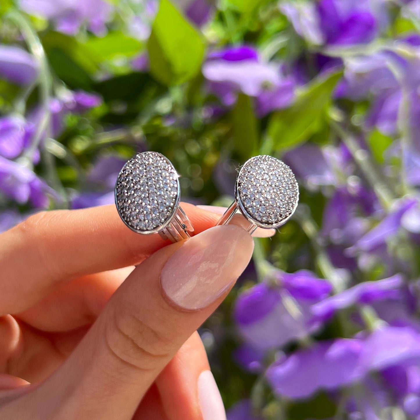 Gents Sterling Silver Cubic Zirconia Cufflinks