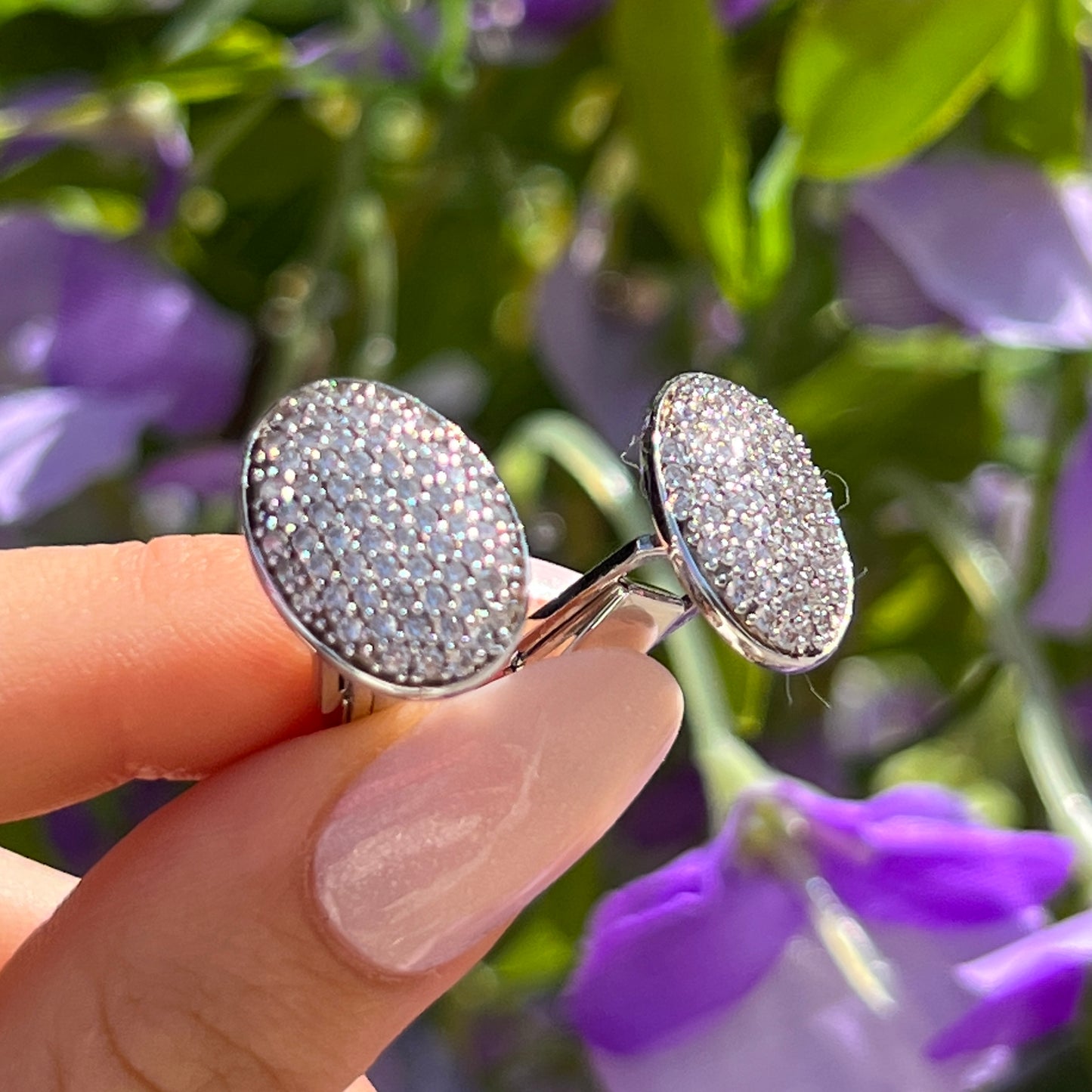 Gents Sterling Silver Cubic Zirconia Cufflinks
