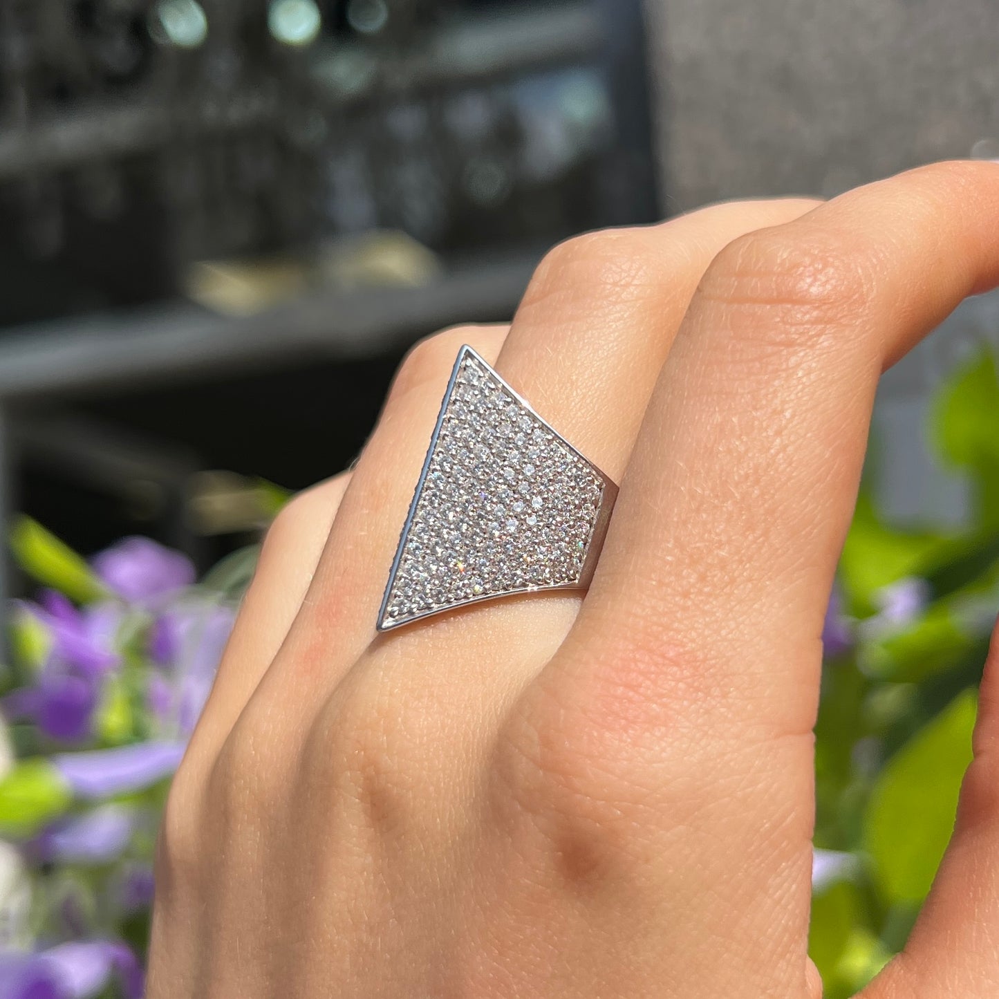 Chunky Statement Sif Jakobs Trapani Ring - Sterling Silver with White Zirconia