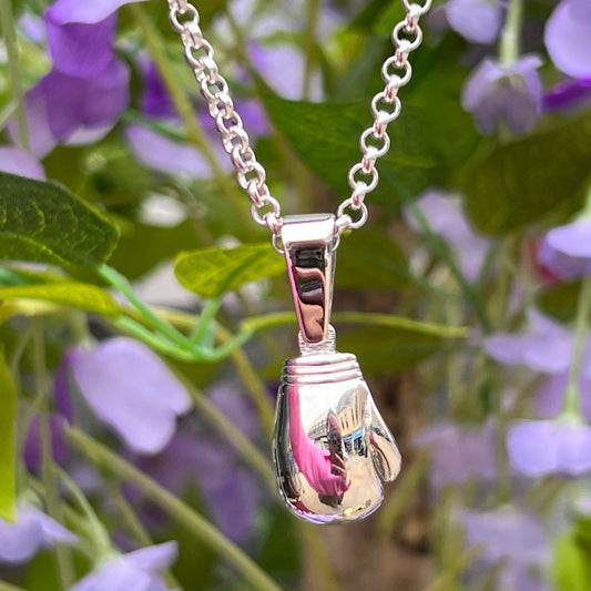 Gents Sterling Silver Boxing Glove Necklace