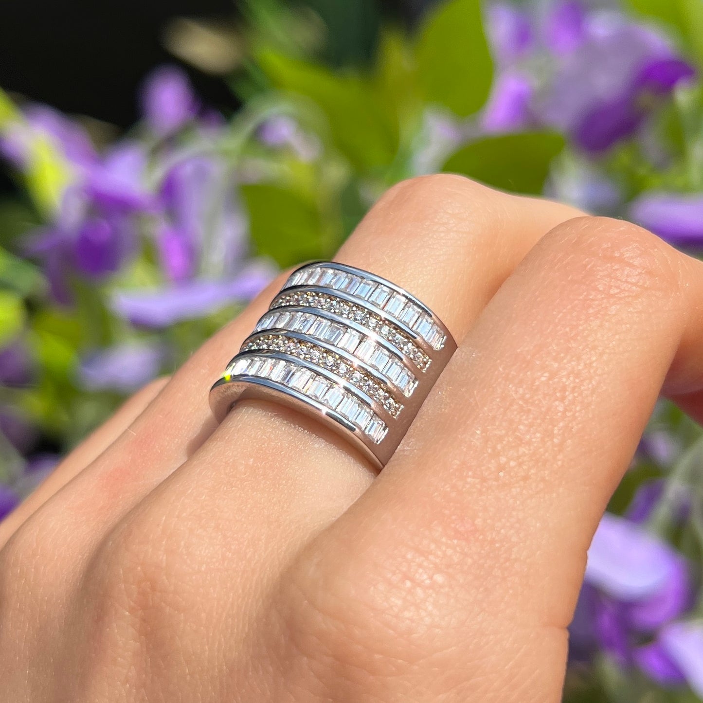 Sif Jakobs Corte Grande Ring - Sterling Silver with White Zirconia - Size N