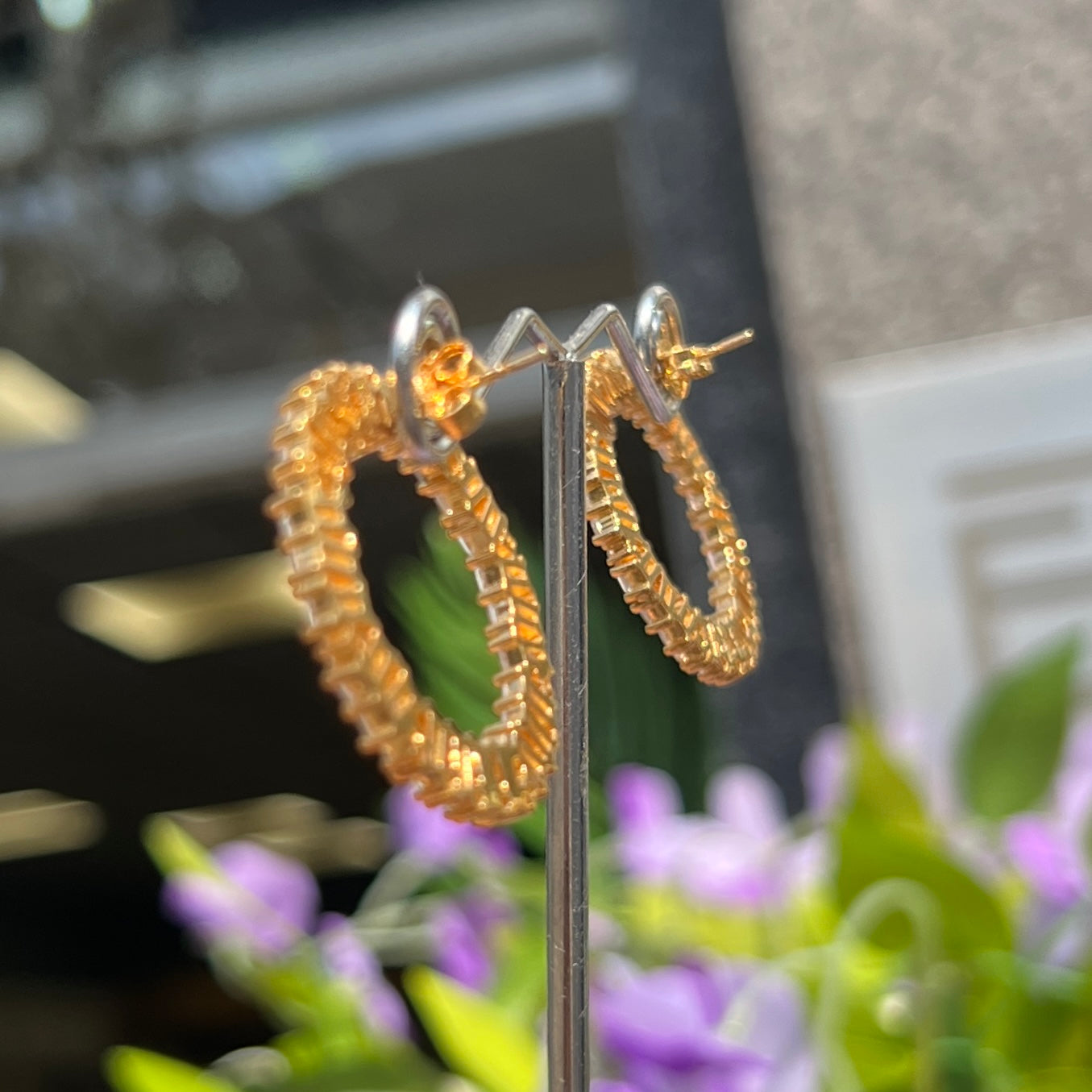 Sif Jakobs Antella Circolo Grande Earrings - 18ct Gold Plated Sterling Silver with White Zirconia