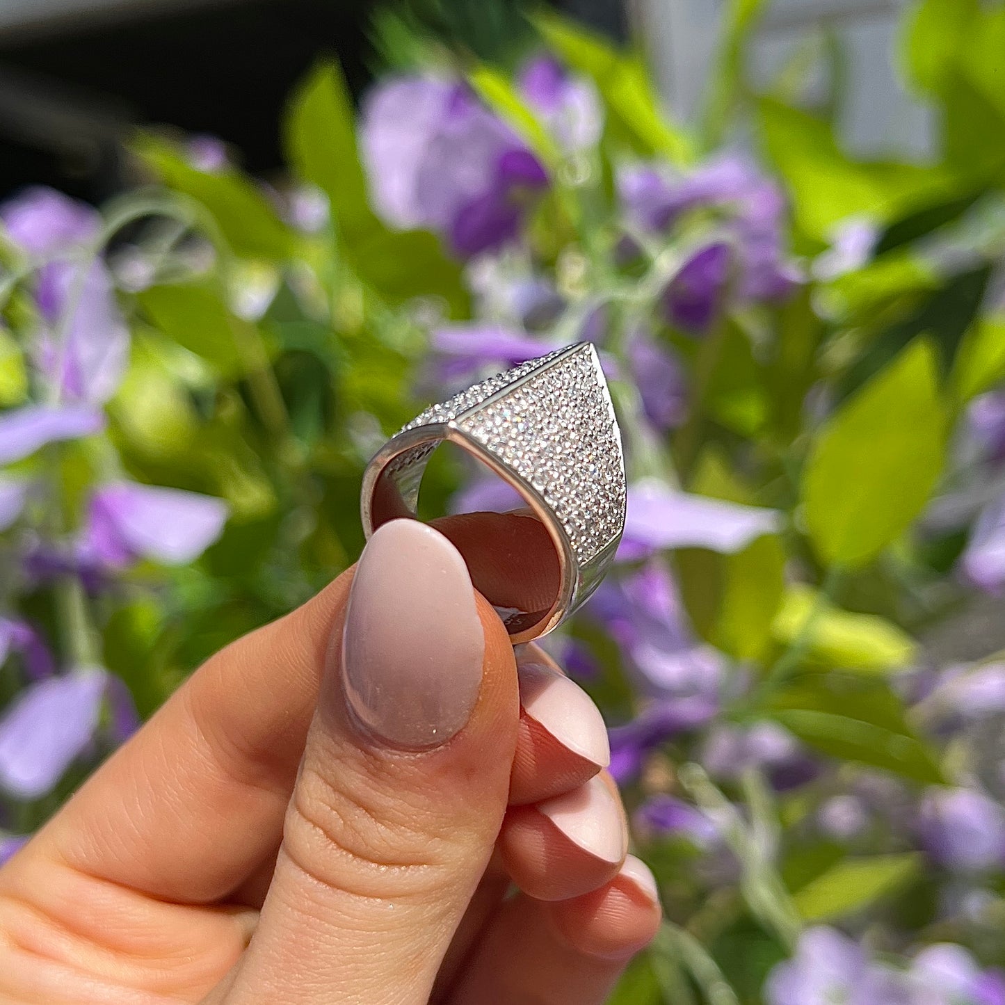 Chunky Statement Sif Jakobs Trapani Ring - Sterling Silver with White Zirconia