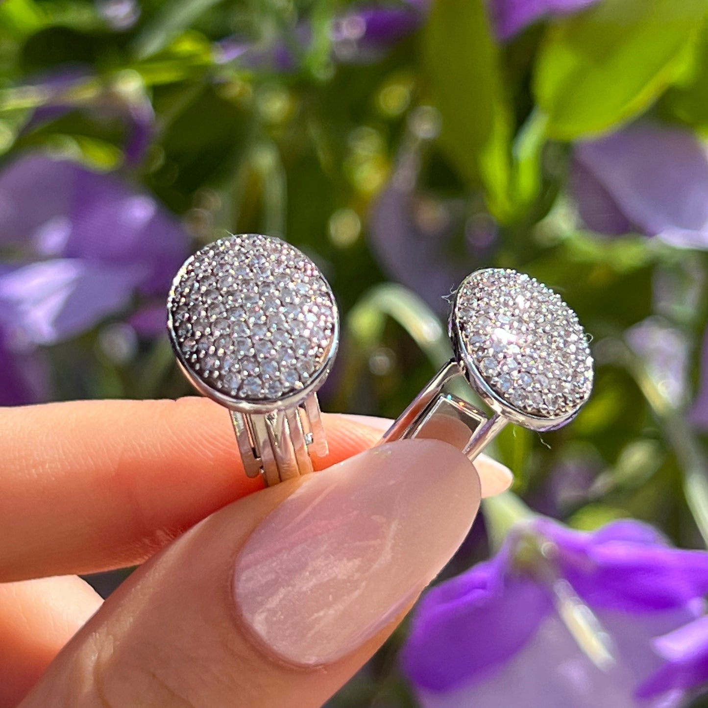 Gents Sterling Silver Cubic Zirconia Cufflinks