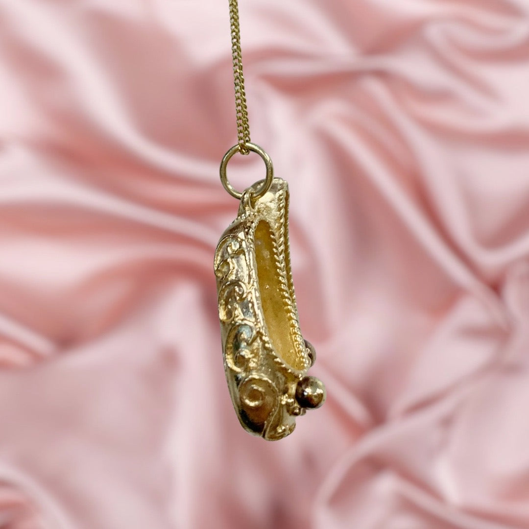 Antique 9ct Yellow Gold Ballet Slipper Charm