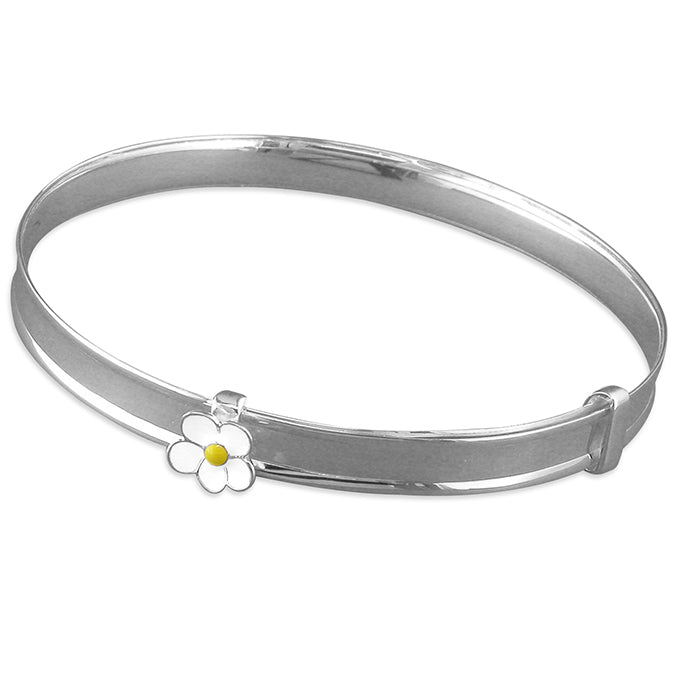 Sterling Silver Daisy Bangle
