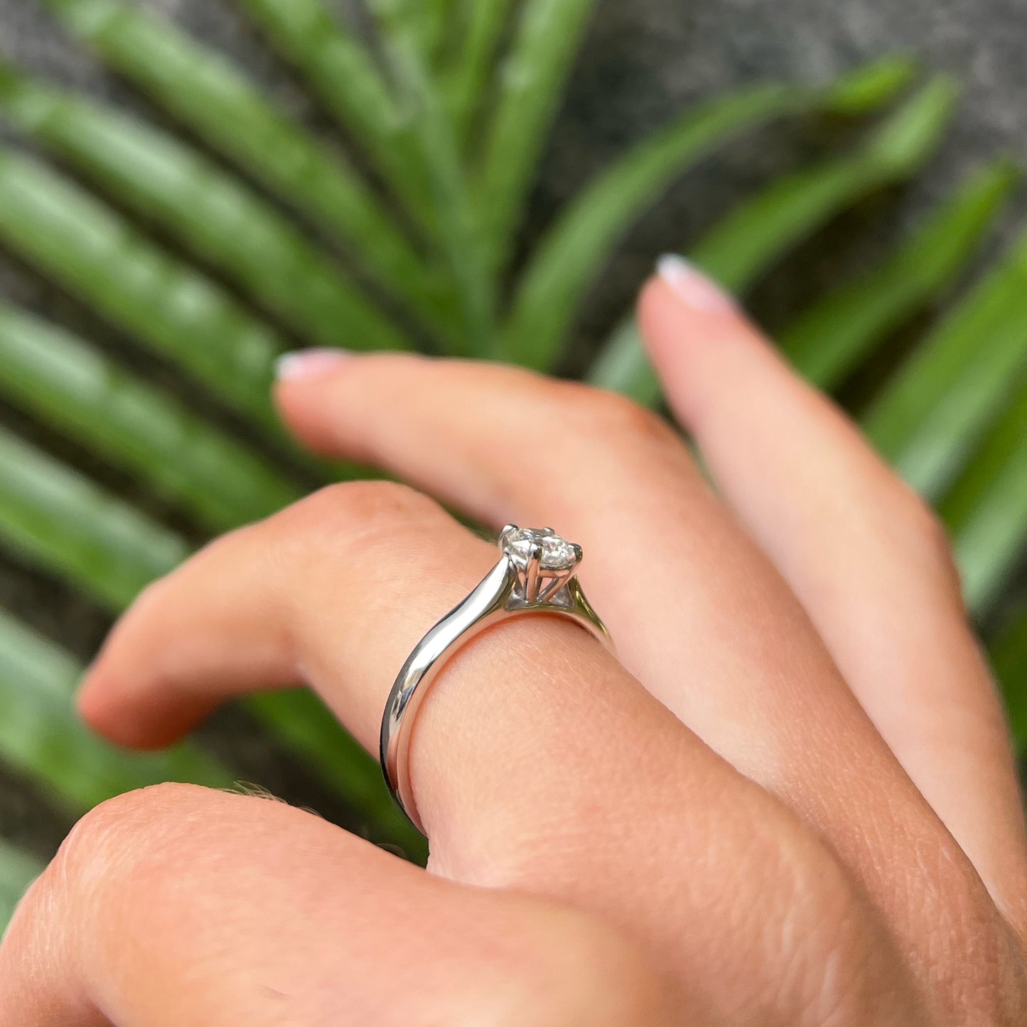 Platinum Half Carat Diamond Solitaire - Size L ½
