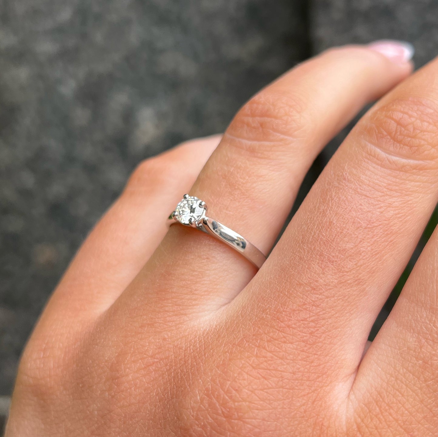 Platinum Half Carat Diamond Solitaire - Size L ½