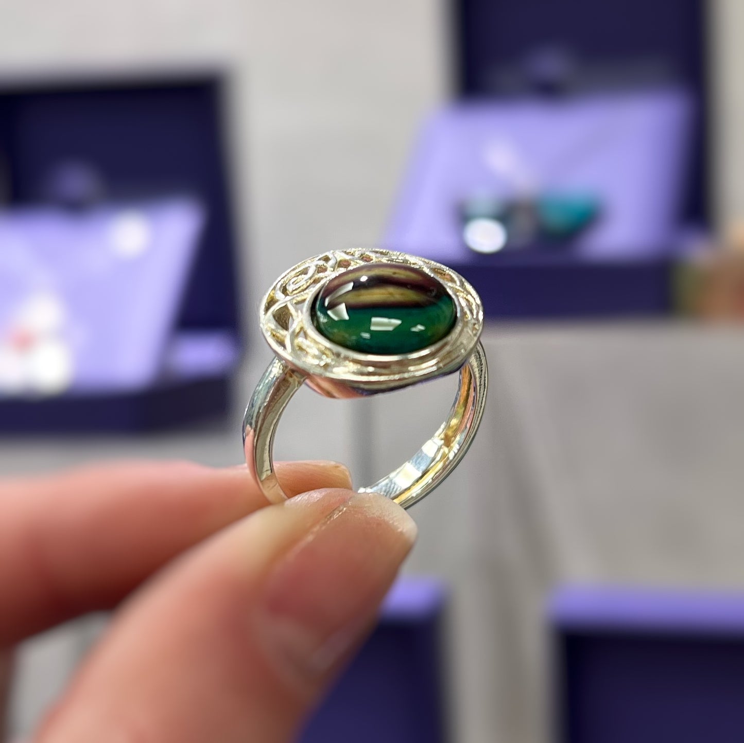 HEATHERGEMS Silver Plated Celtic Adjustable Ring