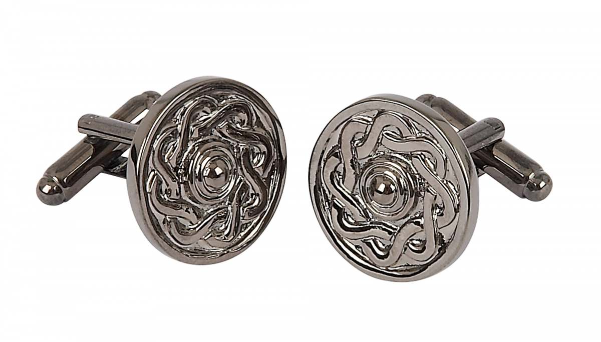 Celtic Cufflinks in Pewter & Black Chrome Finish