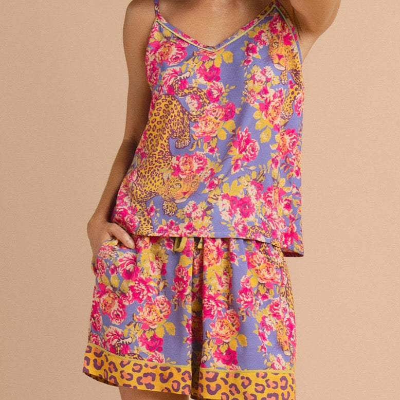 Powder Accessories Cami Sassy Leopard in Lavender Pyjamas - Medium