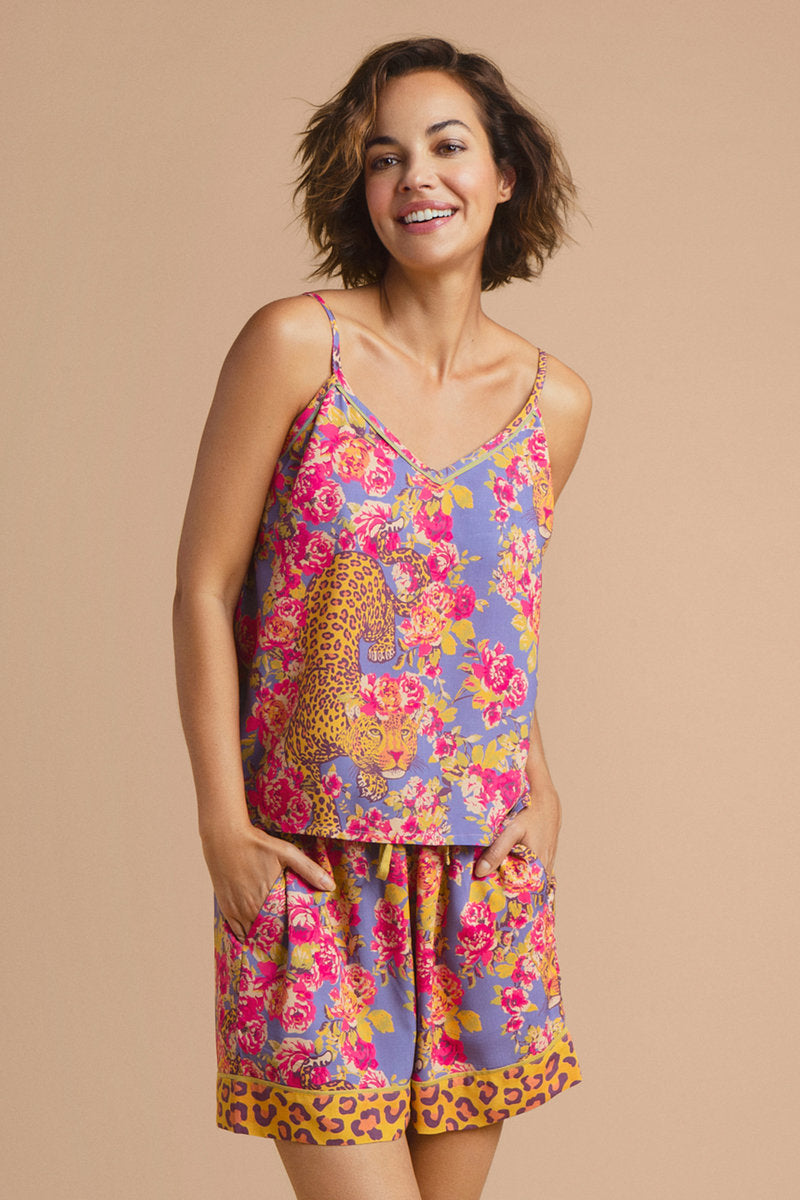 Powder Accessories Cami Sassy Leopard in Lavender Pyjamas - Medium