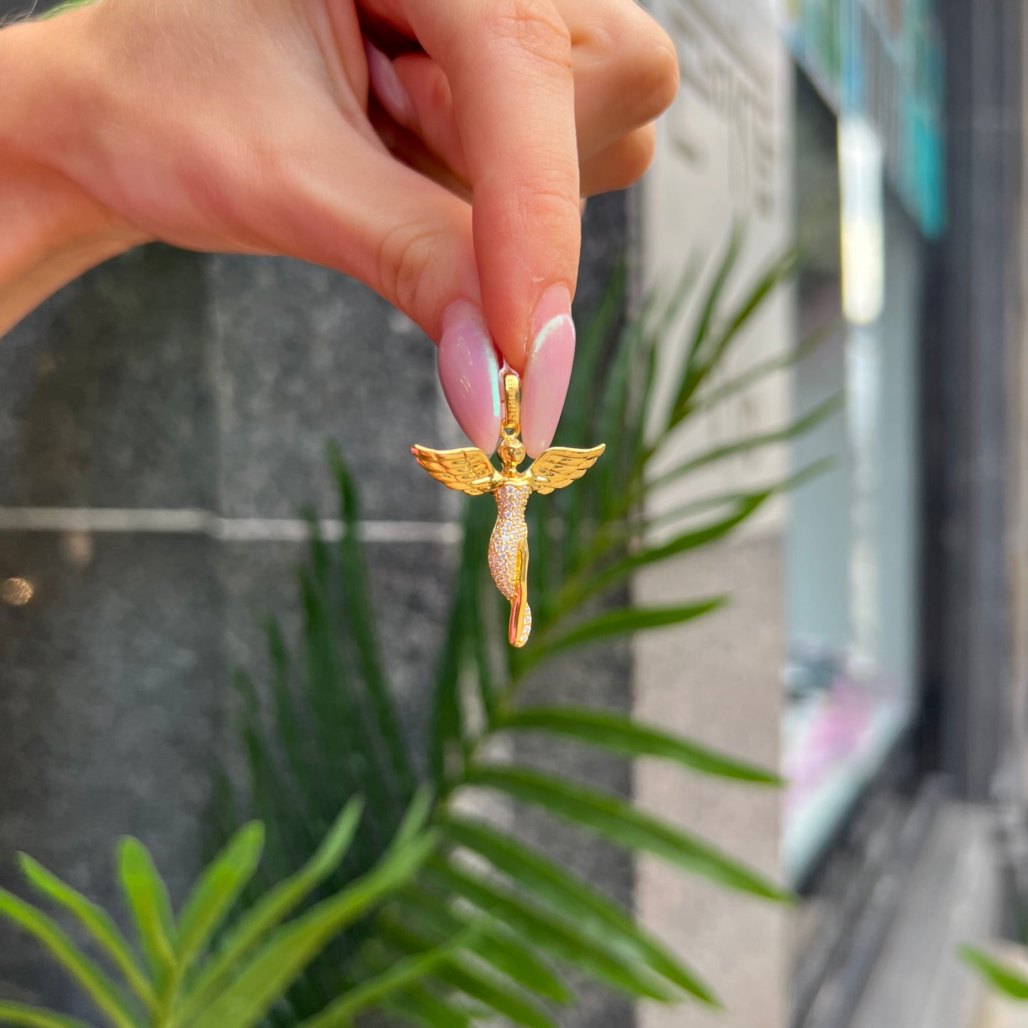 Engelsrufer Sterling Silver Yellow Gold Plated Small Angel Pendant