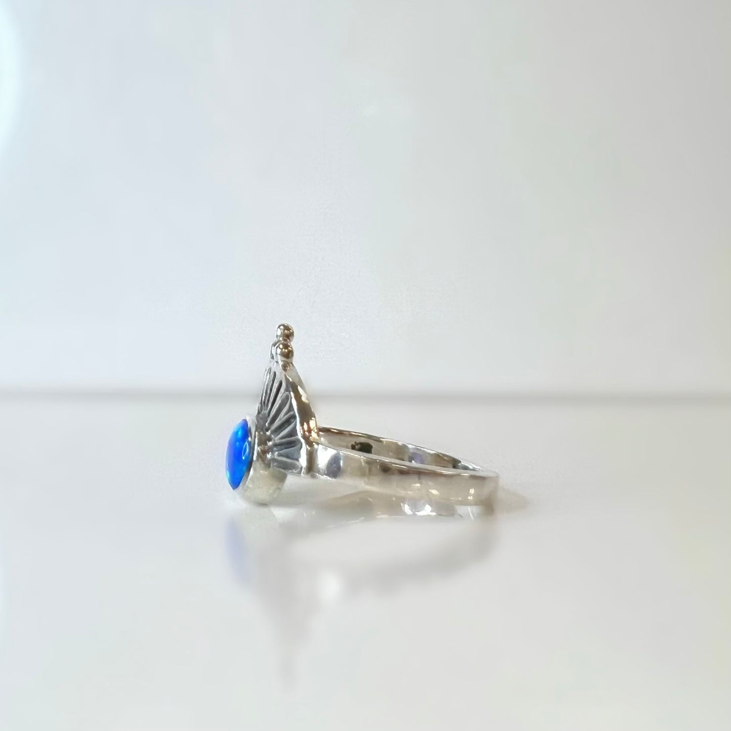 Sterling Silver Opal Ring - Size N