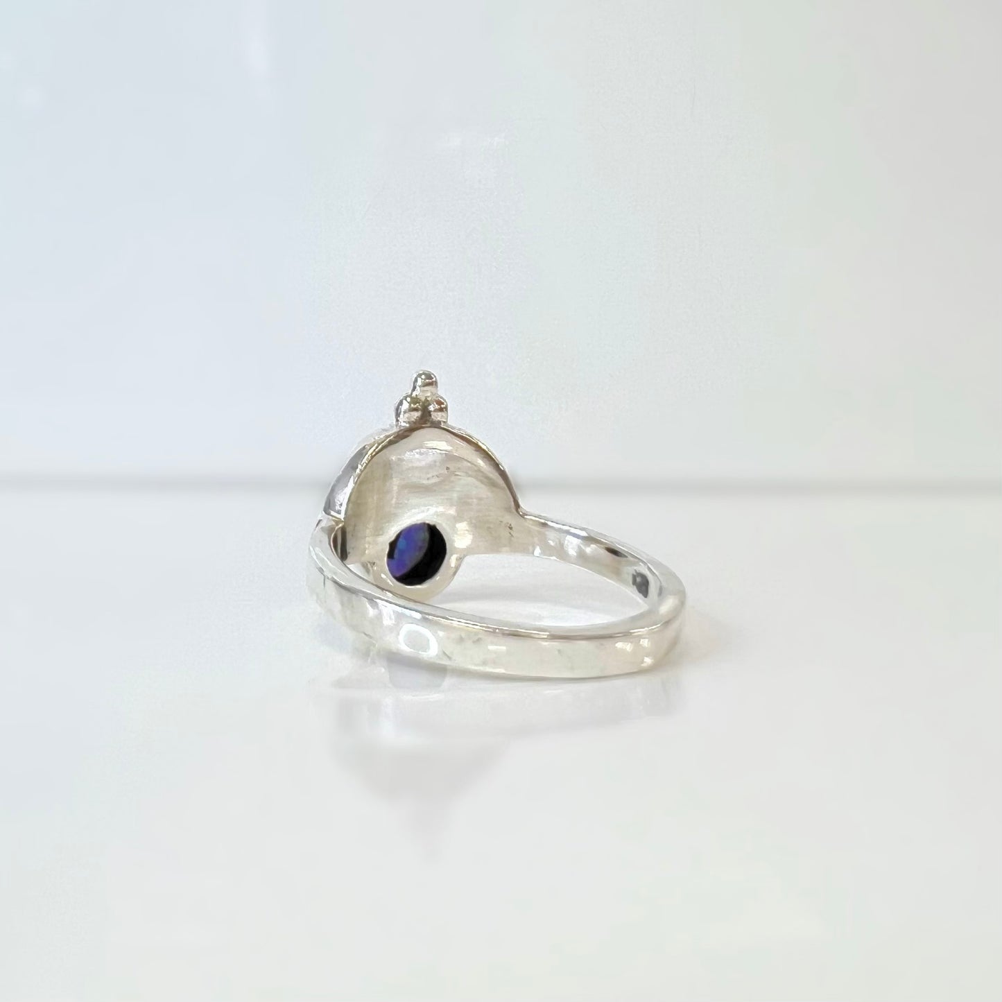 Sterling Silver Opal Ring - Size N