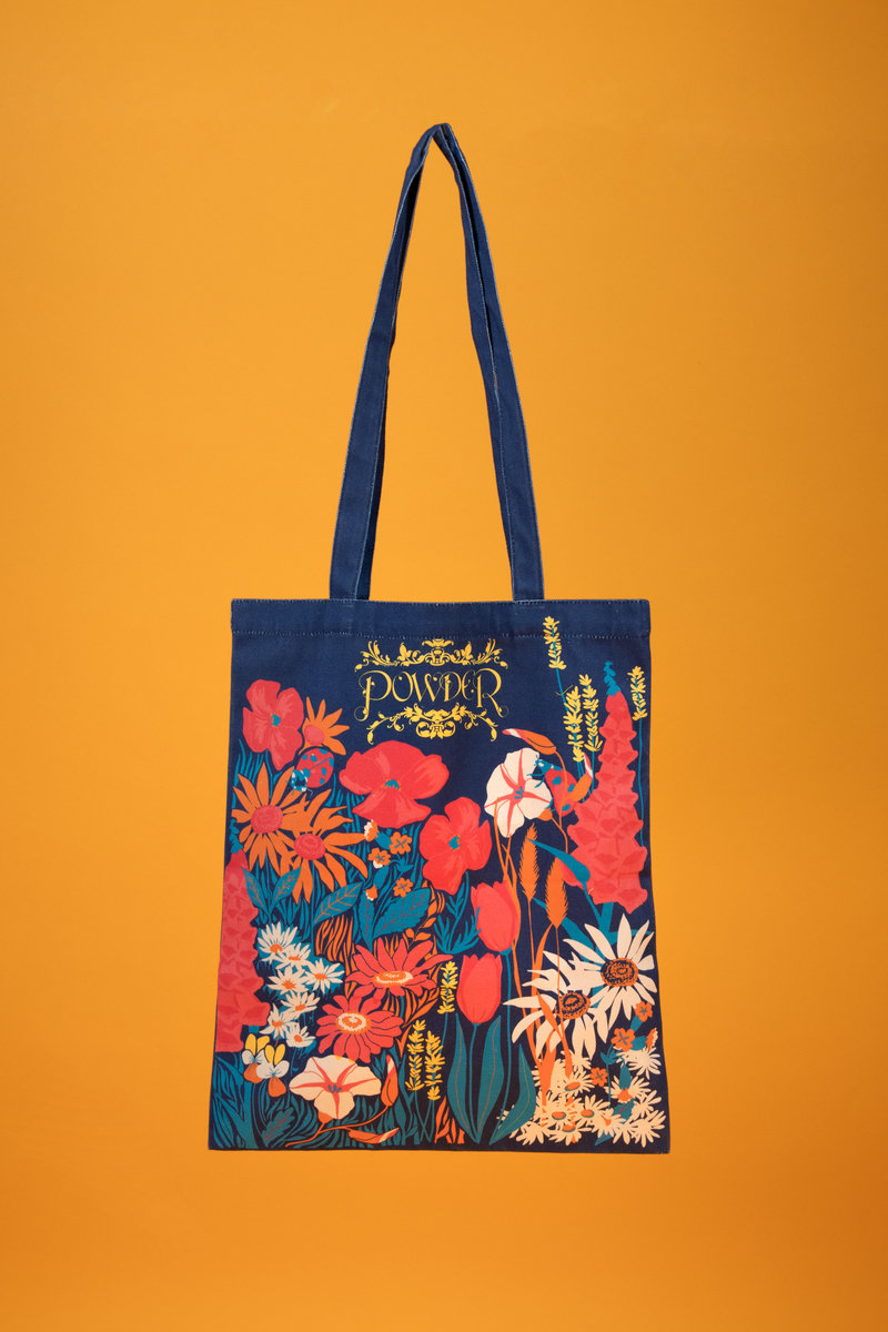 Powder Accessories Tote Bag Country Garden - Navy