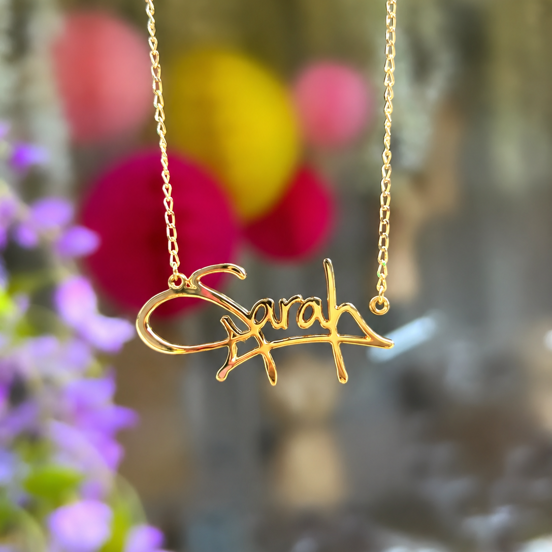 9ct Gold Personalised Graffiti Name Dropper Necklace | Made to Order