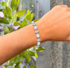 Opal & Cubic Zirconia Sterling Silver Bracelet