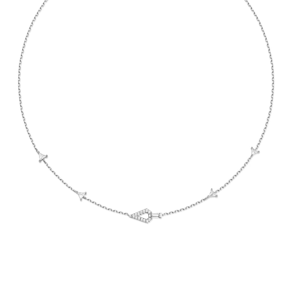 Sterling Silver Cubic Zirconia Geometric Satellite Necklace | Ania Haie