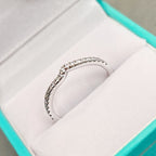 Diamond Platinum Wave Ring | Size L
