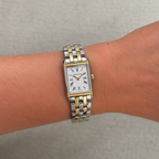 Herbelin | Art Deco Steel Two-Tone Square Watch with White Dial | Ladies