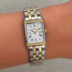 Herbelin | Art Deco Steel Two-Tone Square Watch with White Dial | Ladies