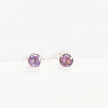 Amethyst Sterling Silver Dainty Stud Earrings