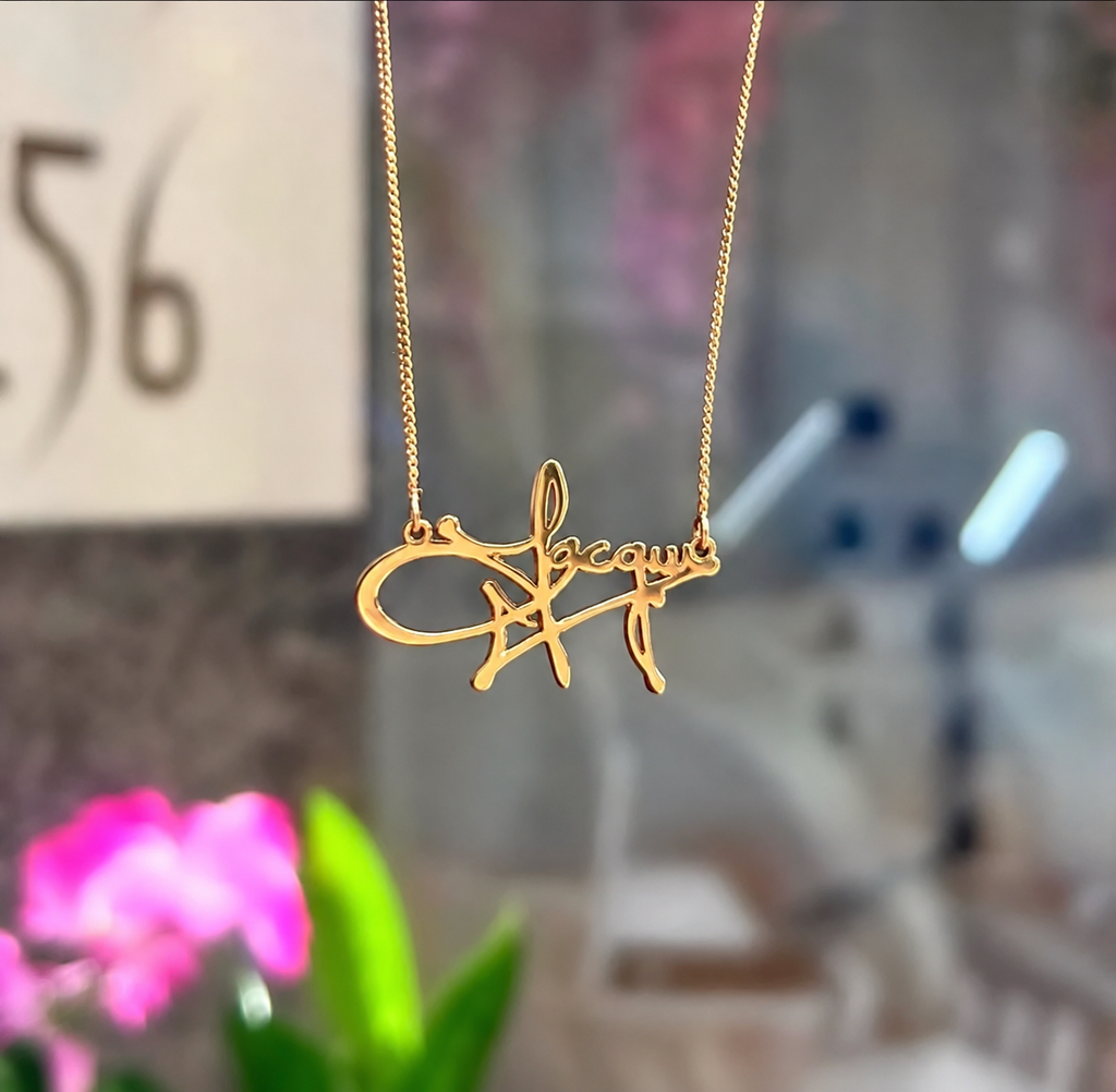 9ct Gold Personalised Graffiti Name Dropper Necklace | Made to Order