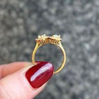 'The Lovers' Natural Yellow Diamond 18ct Yellow Gold Heart & Pear Cut Toi et Moi Ring | Size M ½