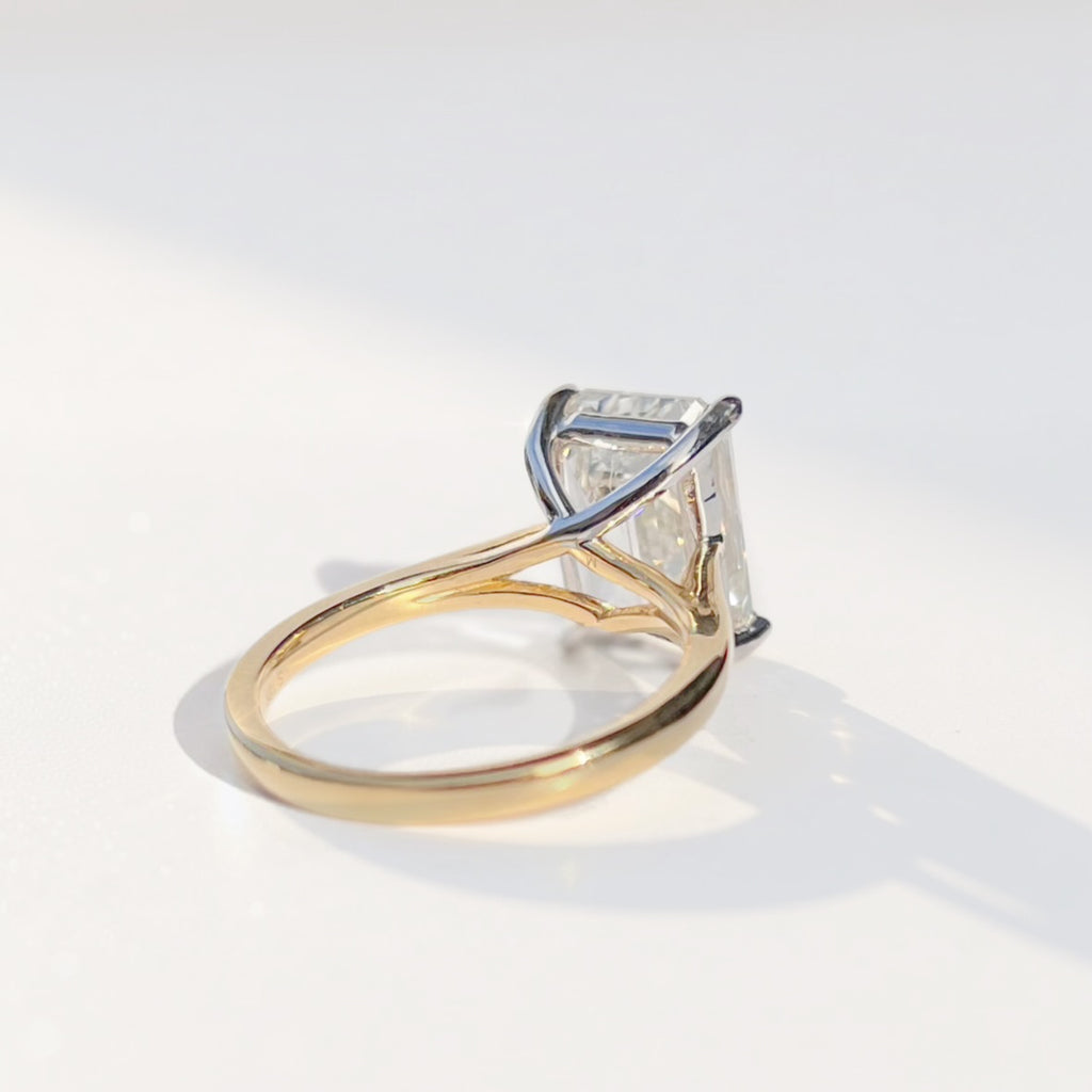 5ct Emerald-Cut Lab-Grown Diamond 18ct Yellow Gold Engagement Ring | Size L ½