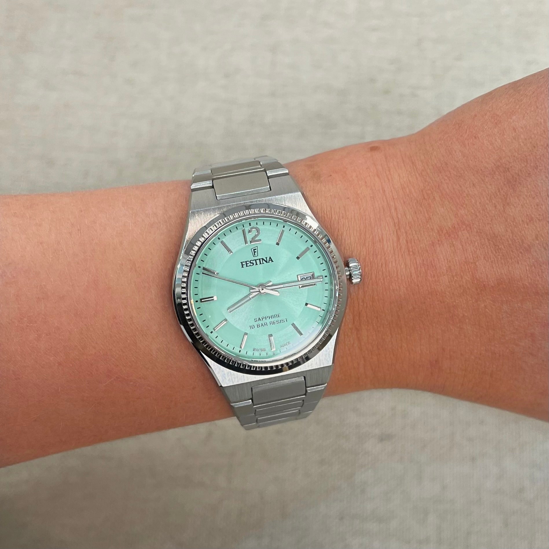 Festina Ladies Mint Green Stainless Steel Watch