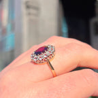 Vintage Garnet and Topaz 9ct Yellow Gold Cocktail Ring | Size R ½