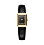 Herbelin | Art Deco 1925 Steel Gold Watch with Black Dial & Leather Strap | Ladies