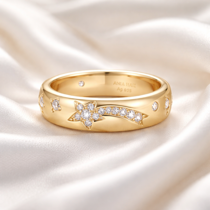 Ania Haie Gold on Silver Celestial Chunky Ring - Size O 1/2