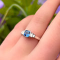 Sapphire and Diamond Platinum Ring | Size M ½