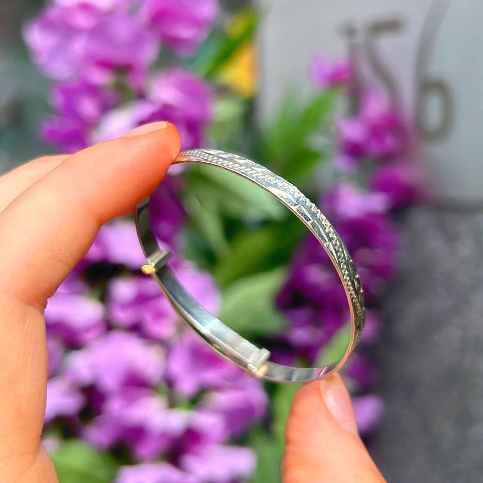 Sterling Silver engraved Children’s Bangle