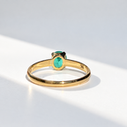 Emerald 9ct Yellow Gold Solitaire Ring | Size O