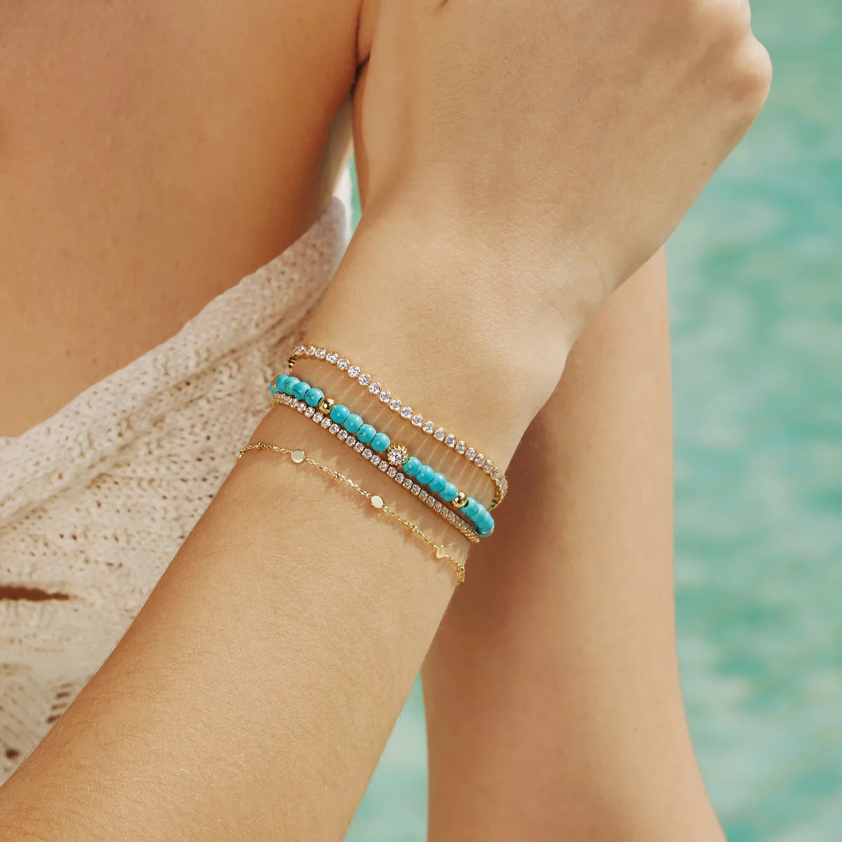 Ania Hae Gold Turquoise Beaded Bracelet