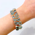 Raw Aquamarine and Blue Topaz Sterling Silver Bracelet