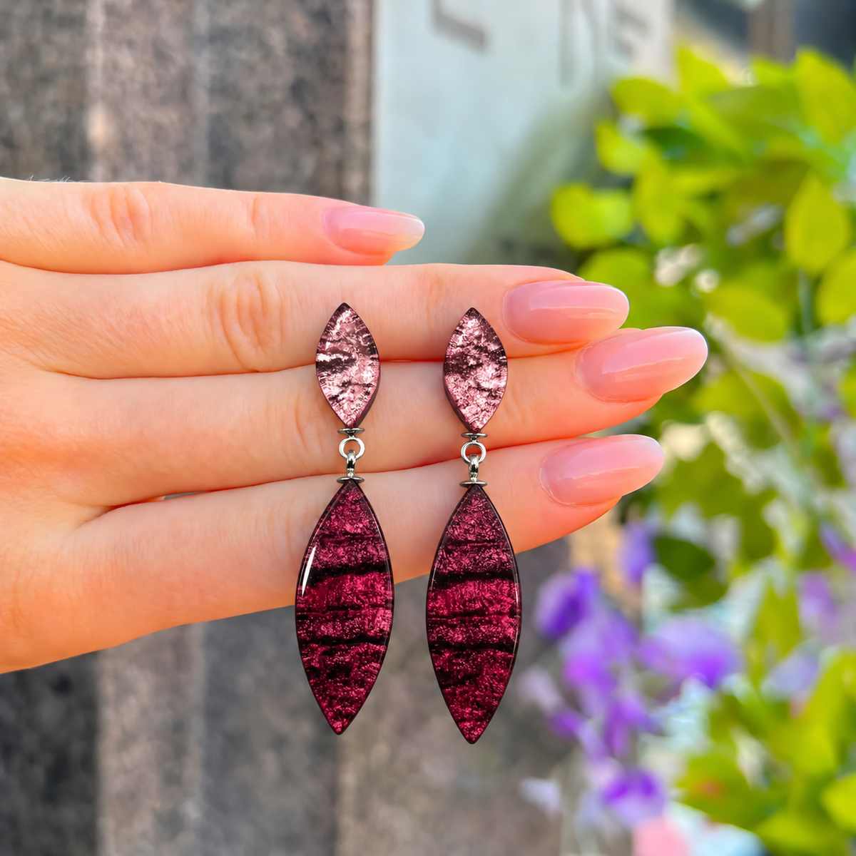 Peony Aztec Petal Double Drop Earrings | Watch This Space