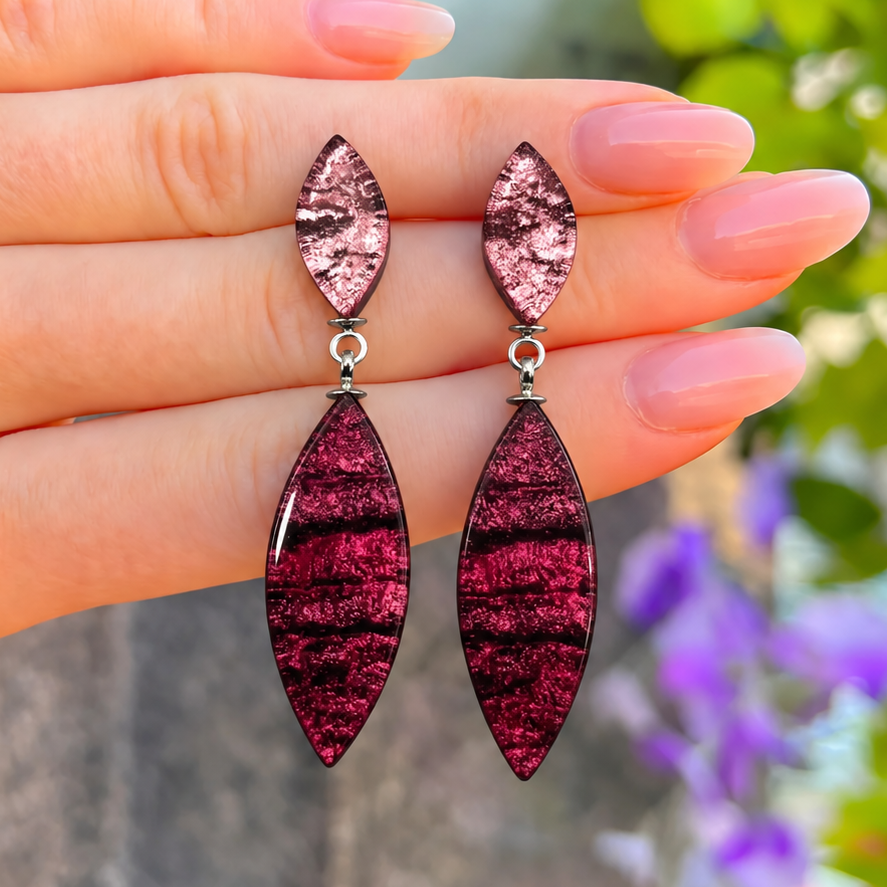 Peony Aztec Petal Double Drop Earrings | Watch This Space