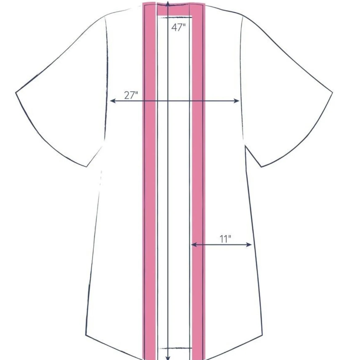 Powder Accessories Navy Blue & Orange Long Kimono Gown - Denim Tapestry